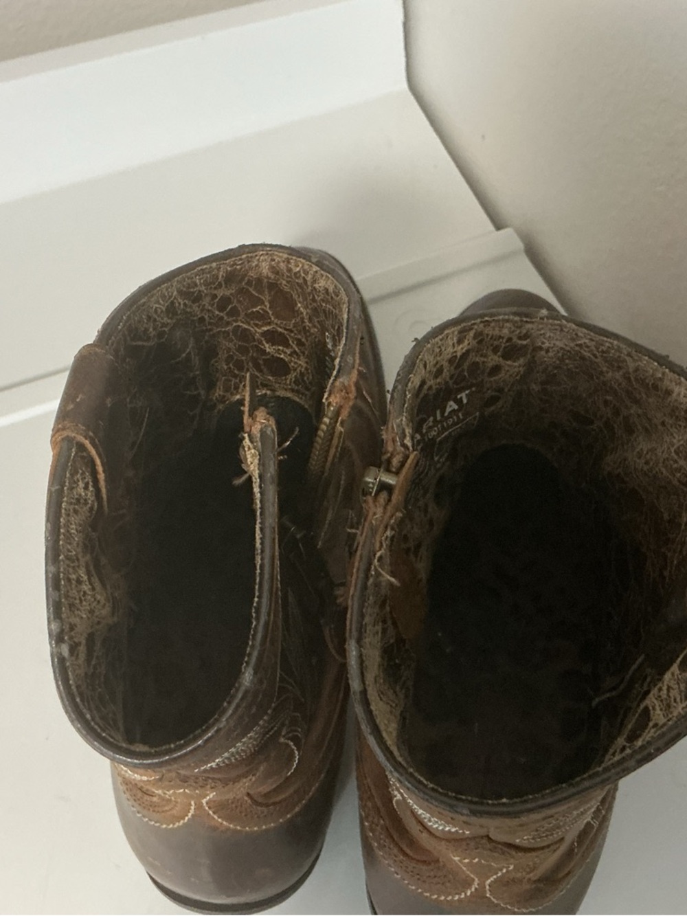 Ladies Ariat Billie Brown Leather Western Ankle Booties Sz 9.5 B - Picture 5 of 6